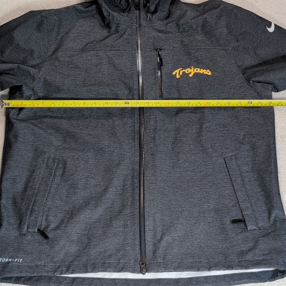 Nike Storm Fit Hooded Rain Jacket Mens XL Full Zip Charcoal Gray Zipper Pockets - Picture 4 of 15